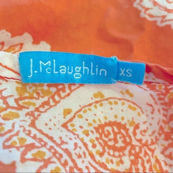 J. McLaughlin Orange Paisley Tunic Detailed Trim Size XS - Picture 5 of 8